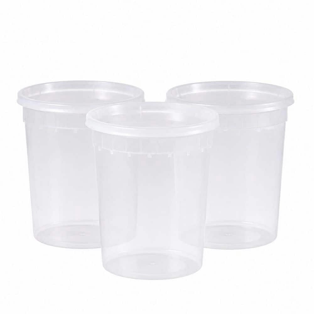 32-Ounce Clear Plastic Deli Food Containers with Airtight Lids 24-Pack: $85.40 32-Ounce Clear Plastic Deli Food Containers with Airtight Lids 24-Pack: $85.40