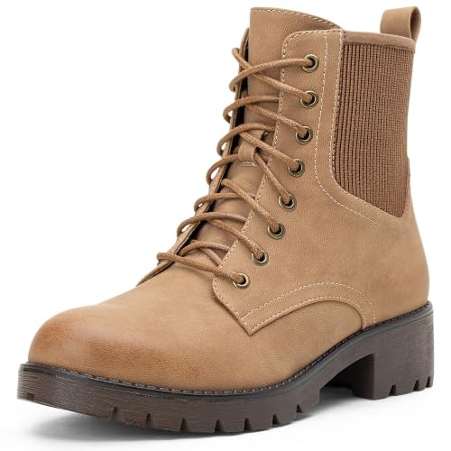 Vepose Women's Lace-Up Combat Ankle Boots: $47.59