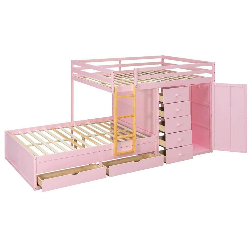 Sakura Full-Size Bunk Bed with Drawers and Wardrobe: $1,941.99