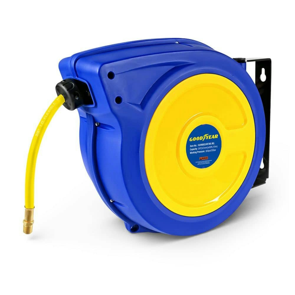 3/8-inch x 50-foot Polypropylene Air Hose Reel with Hybrid Polymer Hose: $69.99 3/8-inch x 50-foot Polypropylene Air Hose Reel with Hybrid Polymer Hose: $69.99