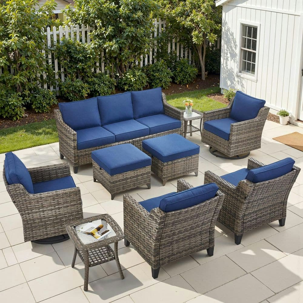Hort 9-Piece Swivel Patio Conversation Set: $1,253 Hort 9-Piece Swivel Patio Conversation Set: $1,253