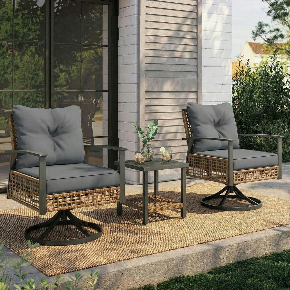 3-Piece Outdoor Wicker Rocking Bistro Set: $280.99 3-Piece Outdoor Wicker Rocking Bistro Set: $280.99