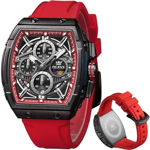 Olevs Square Silicone Strap Moon Phase Analog Watch: $39.81 Olevs Square Silicone Strap Moon Phase Analog Watch: $39.81