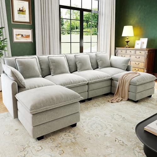 Hanherry 107-Inch Modular Sectional Sofa with Ottoman: $552.48