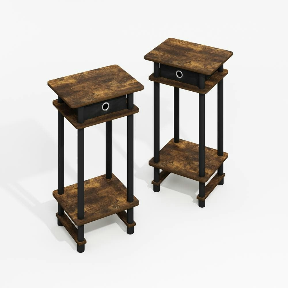 Modern 15.55-Inch Oak and Black Wood End Table with Bin Drawer 2-Pack: $48.24 Modern 15.55-Inch Oak and Black Wood End Table with Bin Drawer 2-Pack: $48.24