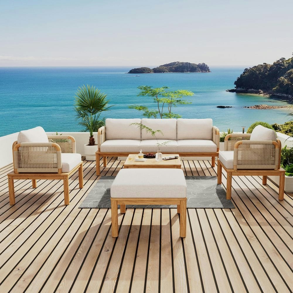 Teak 5-Piece Patio Conversation Set: $1,001.13 Teak 5-Piece Patio Conversation Set: $1,001.13