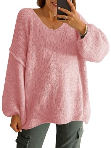 Saodimallsu Women's Oversized V-Neck Knit Sweater: $22.48 Saodimallsu Women's Oversized V-Neck Knit Sweater: $22.48