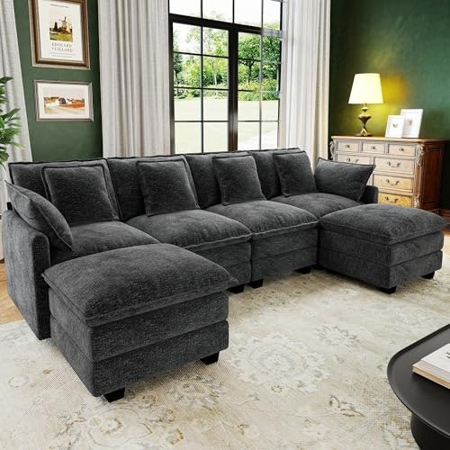 Hanherry 107-Inch Modular Sectional Sofa with Ottoman: $552.48