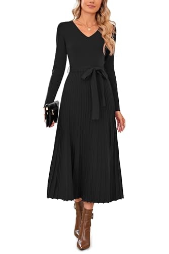 Arach&Cloz Women's Wool Blend Midi Sweater Dress: $42.48