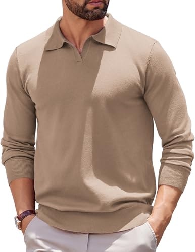 Coofandy Men's Long Sleeve Knit Polo Shirt: $19.99 Coofandy Men's Long Sleeve Knit Polo Shirt: $19.99