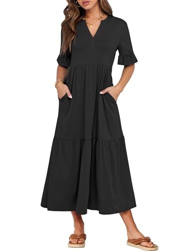 Anrabess Women's Casual Short Sleeve Maxi Dress: $29.99 Anrabess Women's Casual Short Sleeve Maxi Dress: $29.99