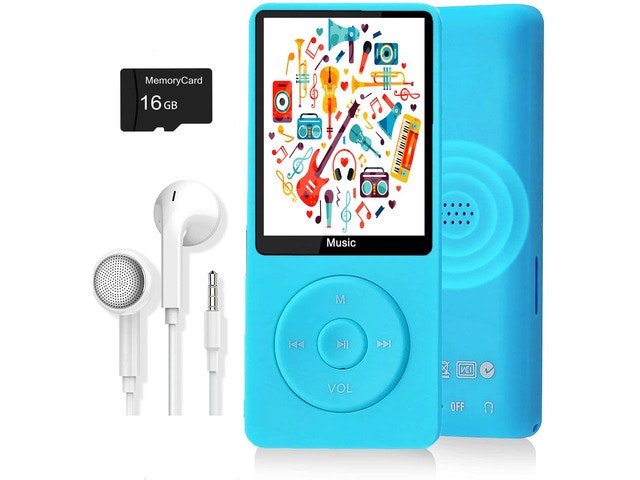 MP3 Player with 16GB Micro SD Card: $34.49