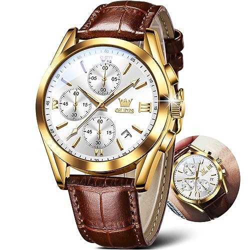 Olevs Men's Leather Chronograph Quartz Watch: $34.65 Olevs Men's Leather Chronograph Quartz Watch: $34.65