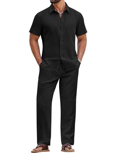 Coofandy Men's Short Sleeve Shirt and Pants Summer Set: $32.99 Coofandy Men's Short Sleeve Shirt and Pants Summer Set: $32.99