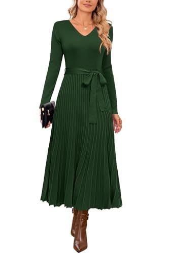 Arach&Cloz Women's Wool Blend Long Sleeve Midi Sweater Dress: $39.94