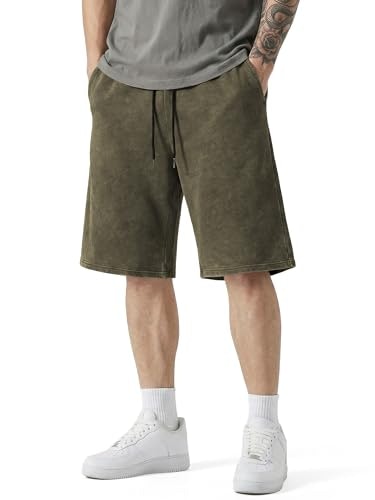 JMIERR Men's Cotton Acid Wash Drawstring Shorts: $19.99 JMIERR Men's Cotton Acid Wash Drawstring Shorts: $19.99