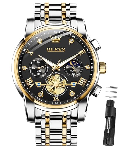 Olevs Men's Two-Tone Stainless Steel Chronograph Watch: $35.45 Olevs Men's Two-Tone Stainless Steel Chronograph Watch: $35.45