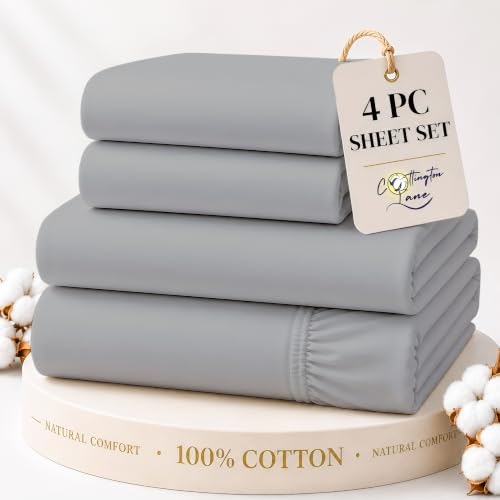 Cottington Lane Full 100% Cotton 4-Piece Sheet Set: $23.79 Cottington Lane Full 100% Cotton 4-Piece Sheet Set: $23.79