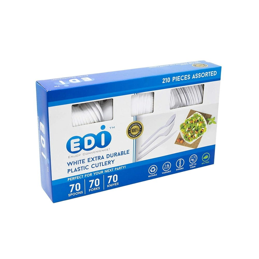 Edi Disposable Plastic Cutlery 210-Piece Set: $11.99