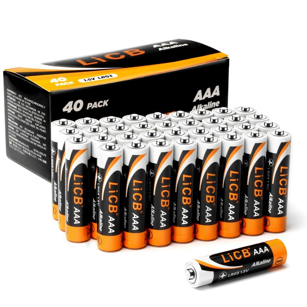 LiCB AAA Alkaline Batteries 40-Pack: $15.99