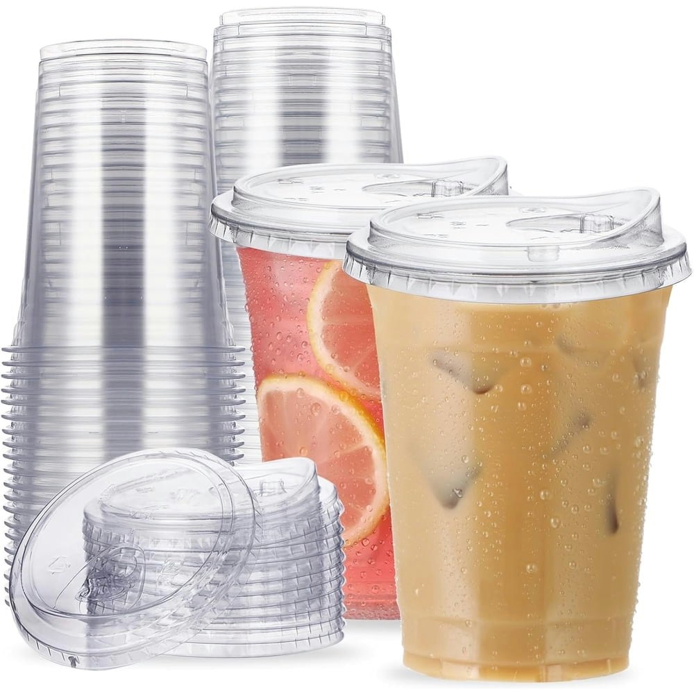 16-oz. Clear Plastic Cups with Lids 100-Pack: $17.99 16-oz. Clear Plastic Cups with Lids 100-Pack: $17.99