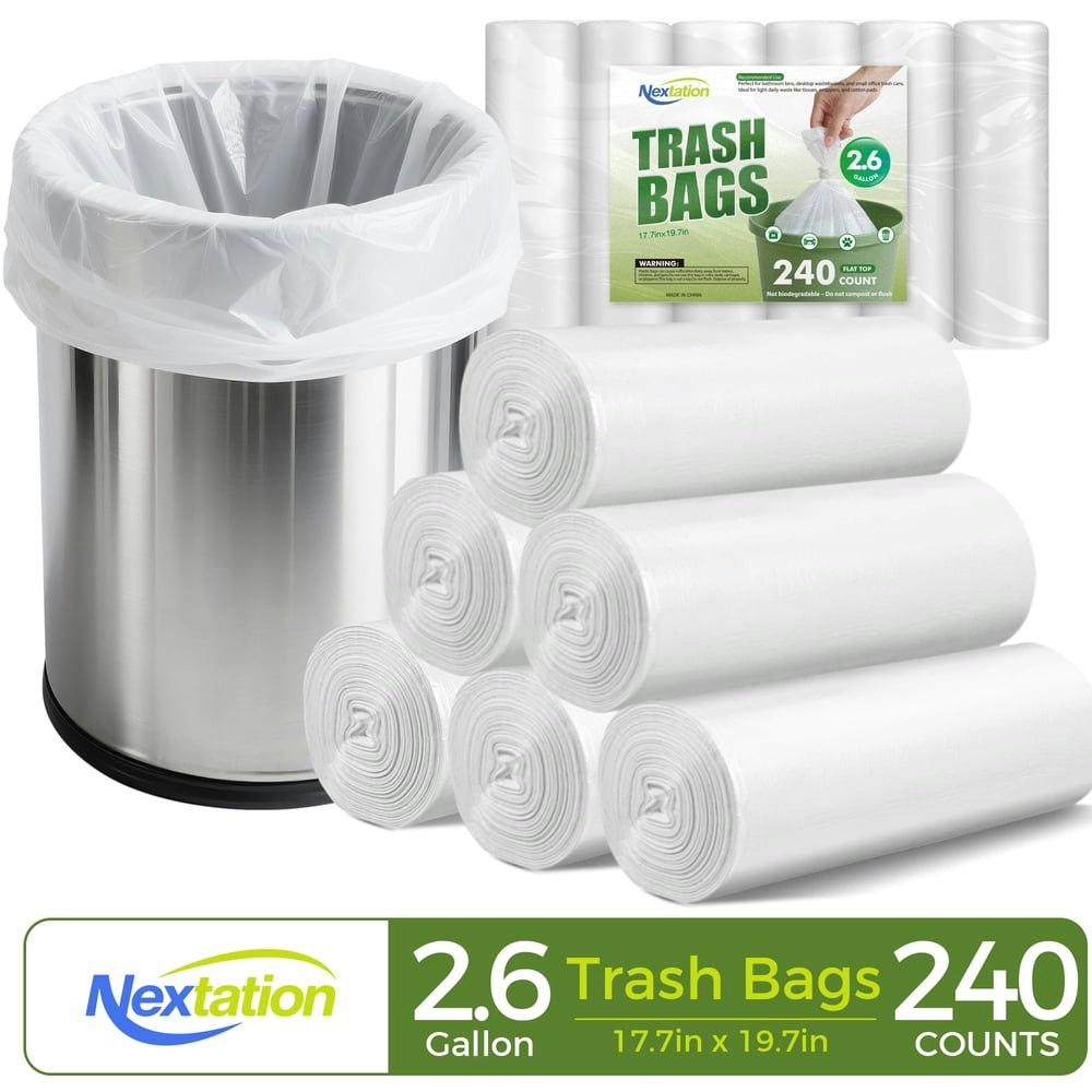 Nextation 2.6-Gallon Small Trash Bags 240-Count: $14.99 Nextation 2.6-Gallon Small Trash Bags 240-Count: $14.99