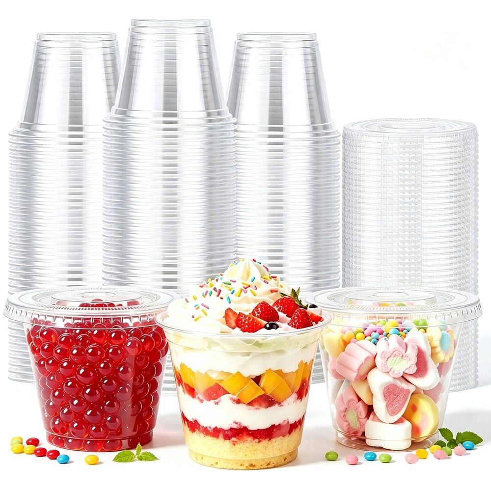 Bysnow 9-oz. Clear Plastic Cups with Flat Lids 100-Pack: $18.89 Bysnow 9-oz. Clear Plastic Cups with Flat Lids 100-Pack: $18.89