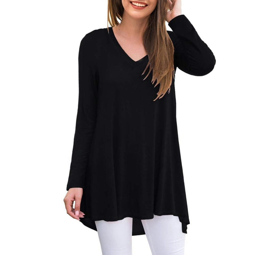 Anygrew Women's Long Sleeve V-Neck Tunic Blouse: $9.99 Anygrew Women's Long Sleeve V-Neck Tunic Blouse: $9.99