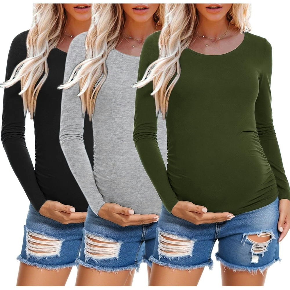 Women's Long Sleeve Maternity Shirt 3-Pack: $29.97 Women's Long Sleeve Maternity Shirt 3-Pack: $29.97
