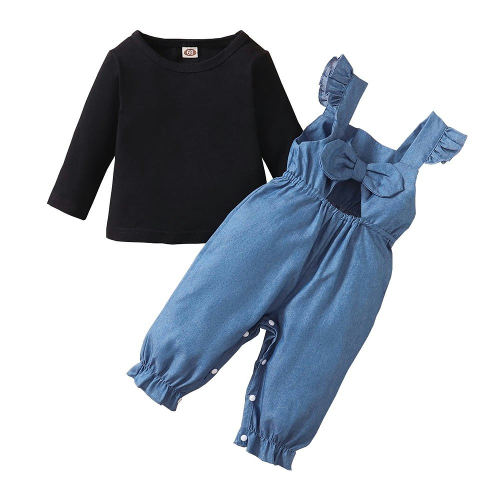 Toddler Girls' Long Sleeve Top and Overall Pants Set 2-Pack: $13.49