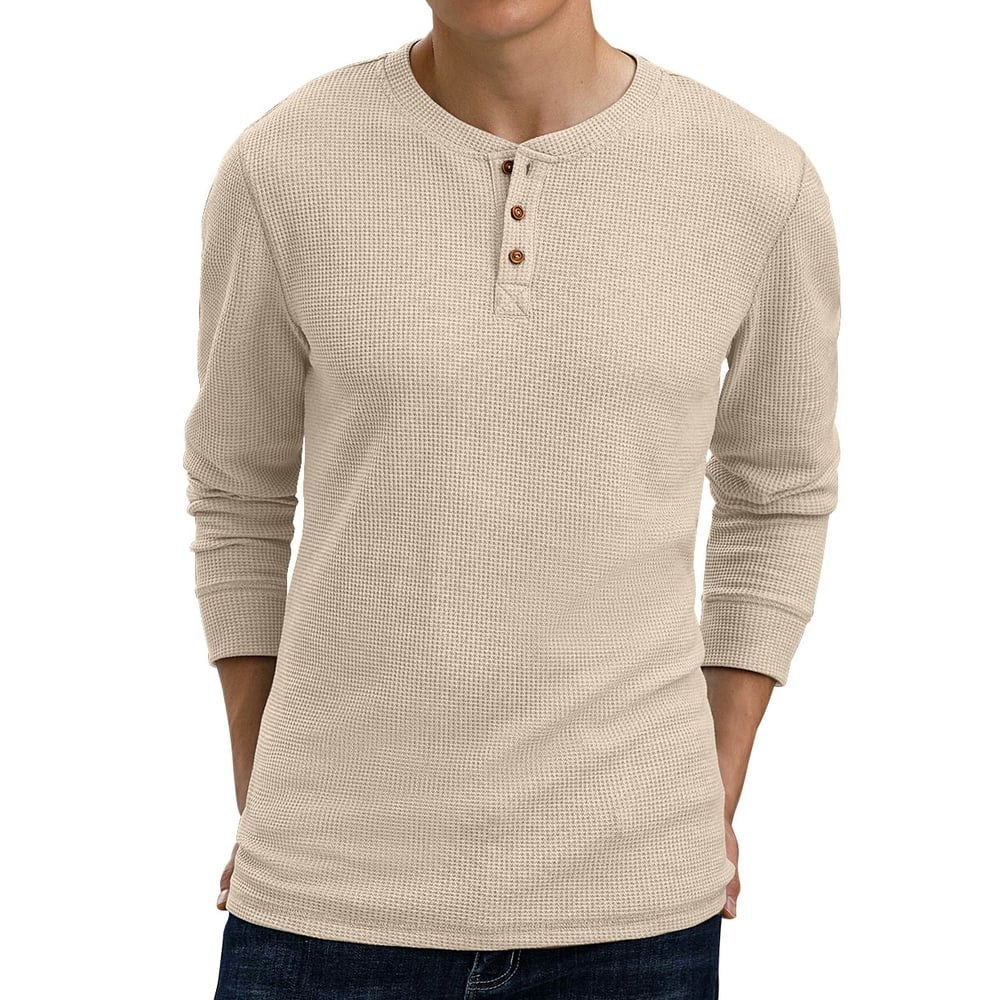 Giruns Men's Long Sleeve Waffle Henley T-Shirt: $16.99 Giruns Men's Long Sleeve Waffle Henley T-Shirt: $16.99