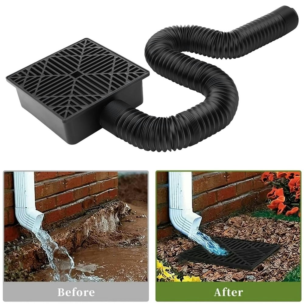 9"x9" Flexible Low-Profile Catch Basin Downspout Extender: $22.99 9"x9" Flexible Low-Profile Catch Basin Downspout Extender: $22.99
