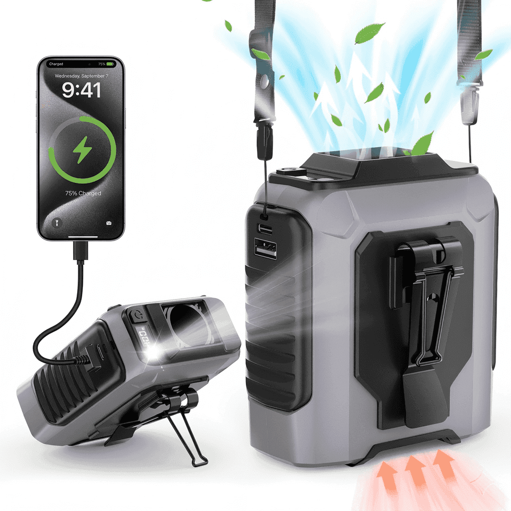 Portable 100-Speed Wearable Waist Fan: $18.89 Portable 100-Speed Wearable Waist Fan: $18.89