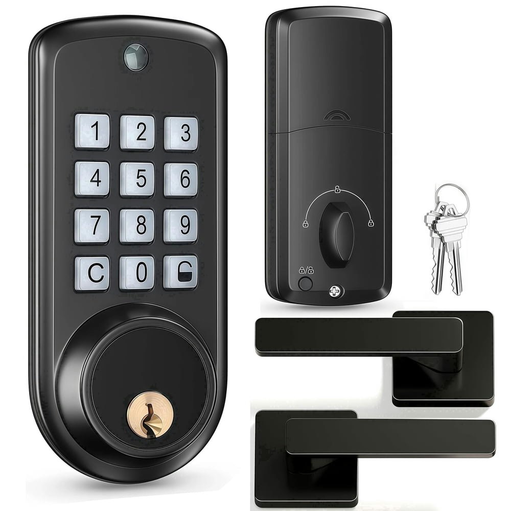 Blacksmith Electronic Keyless Entry Door Lock and Handle Set: $39.99 Blacksmith Electronic Keyless Entry Door Lock and Handle Set: $39.99