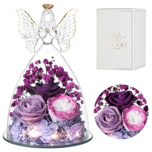 Tiaronics Preserved Rose Glass Angel Figurine: $19.98 Tiaronics Preserved Rose Glass Angel Figurine: $19.98