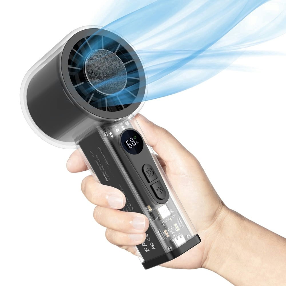 Handheld Turbo Fan with Ice Cooler 5,000mAh: $17.99 Handheld Turbo Fan with Ice Cooler 5,000mAh: $17.99