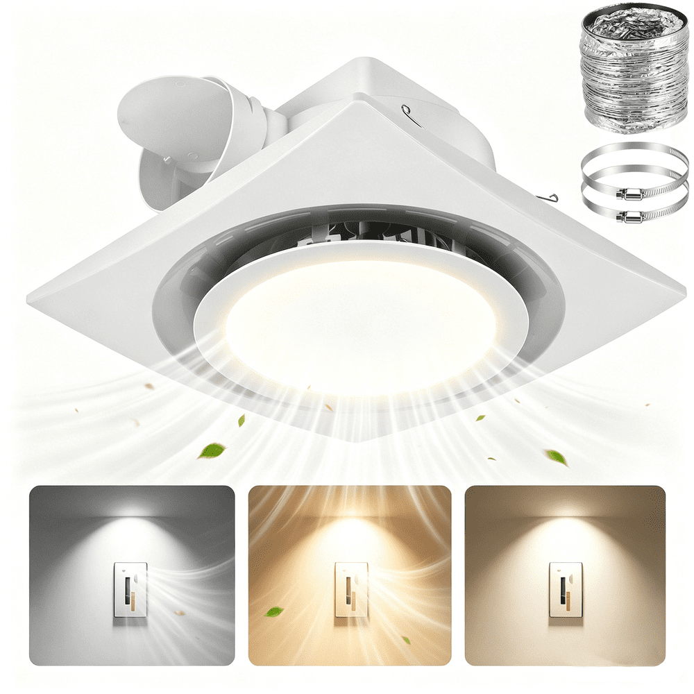 12-Inch 170-CFM Bathroom Exhaust Fan with LED Light: $44.79 12-Inch 170-CFM Bathroom Exhaust Fan with LED Light: $44.79
