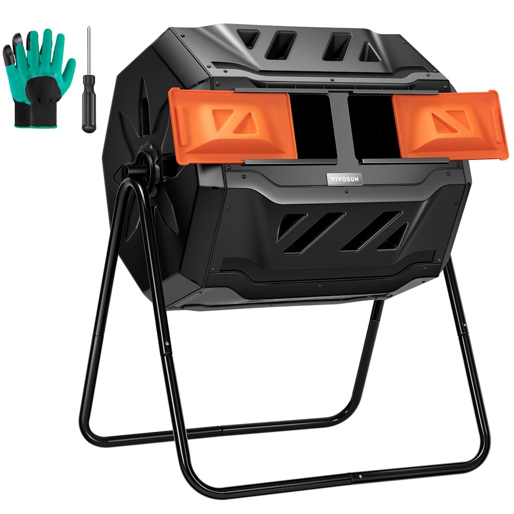 Vivosun 43-Gallon Dual Rotating Batch Outdoor Tumbling Composter: $65