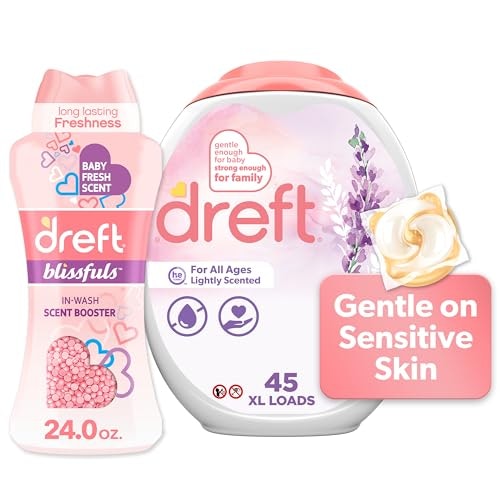 Dreft Laundry Detergent Pacs 45-Count and In-Wash Scent Booster Beads Bundle: $35.98 Dreft Laundry Detergent Pacs 45-Count and In-Wash Scent Booster Beads Bundle: $35.98