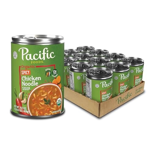 Pacific Foods Organic Spicy Chicken Noodle Soup 12-Pack: $25.32 Pacific Foods Organic Spicy Chicken Noodle Soup 12-Pack: $25.32