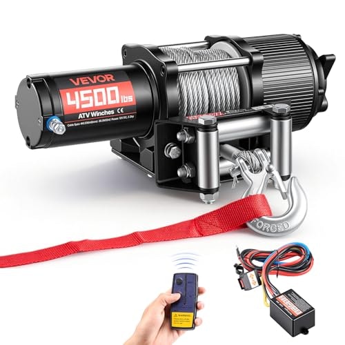 Vevor 4,500-lb 12V Electric ATV/UTV Winch: $114.58 Vevor 4,500-lb 12V Electric ATV/UTV Winch: $114.58