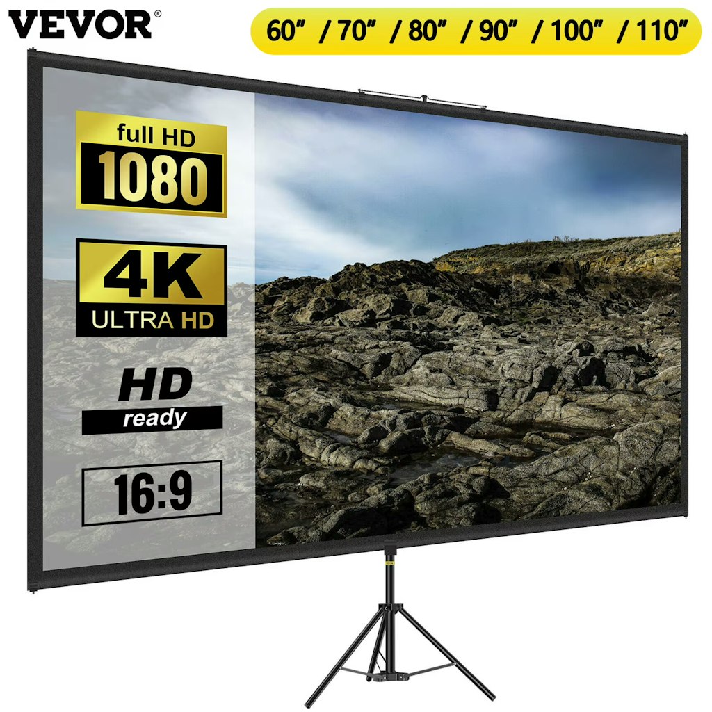 Vevor/SucceBuy Tripod Projector Screen w/ Stand: $19