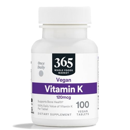 365 by Whole Foods Market Vitamin K 120mcg 100-Count Tablets: $4.58 365 by Whole Foods Market Vitamin K 120mcg 100-Count Tablets: $4.58