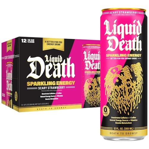 Liquid Death Scary Strawberry Sparkling Energy Drink 12-Pack: $17.99 Liquid Death Scary Strawberry Sparkling Energy Drink 12-Pack: $17.99