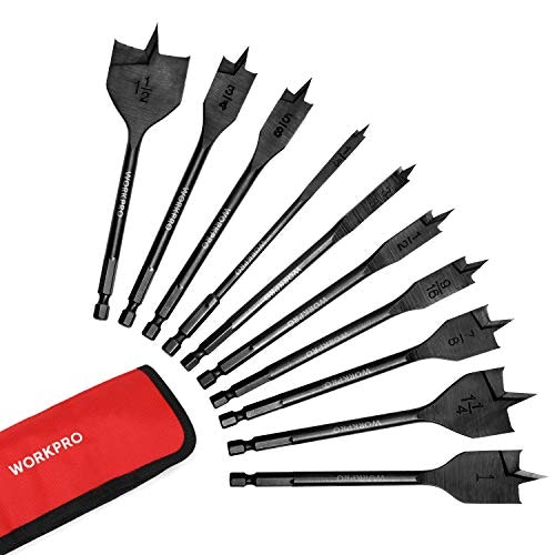 Workpro 10-Piece Spade Drill Bit Set: $19.59