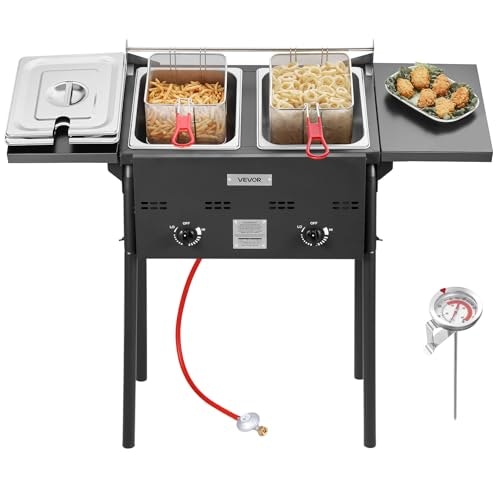 Vevor 16-Quart Double Burner Outdoor Propane Deep Fryer: $130.80 Vevor 16-Quart Double Burner Outdoor Propane Deep Fryer: $130.80