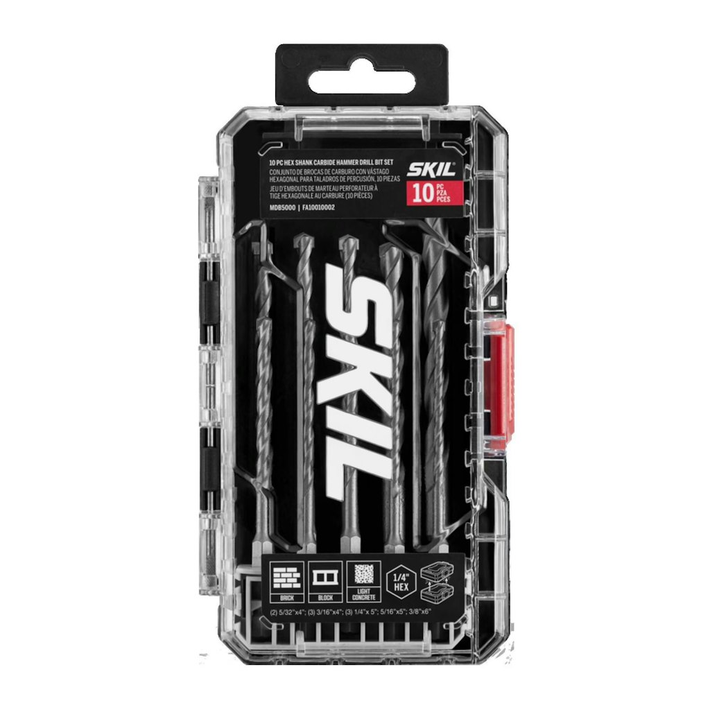 Skil 10-Piece Hex Shank Carbide Hammer Drill Bit Set: $13