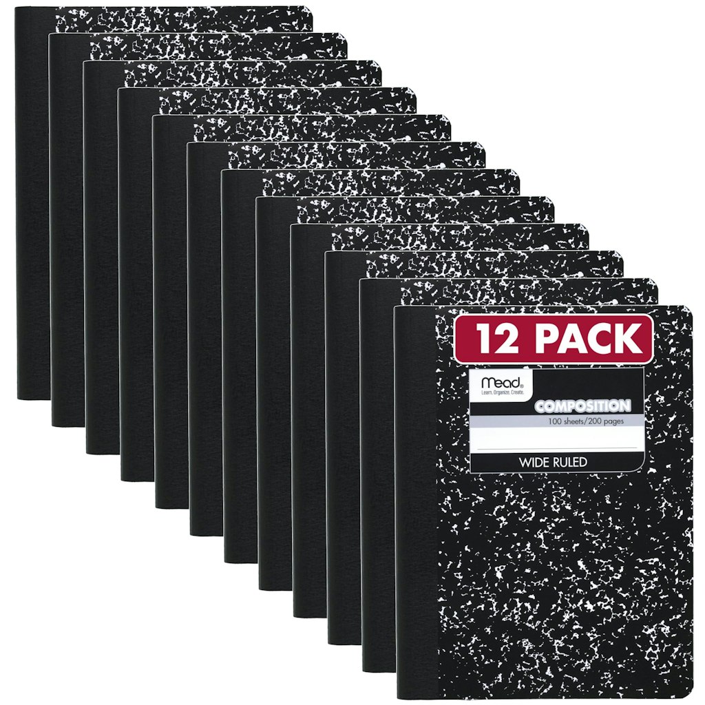 Mead Wide Ruled Composition Notebook 12-Pack: $15