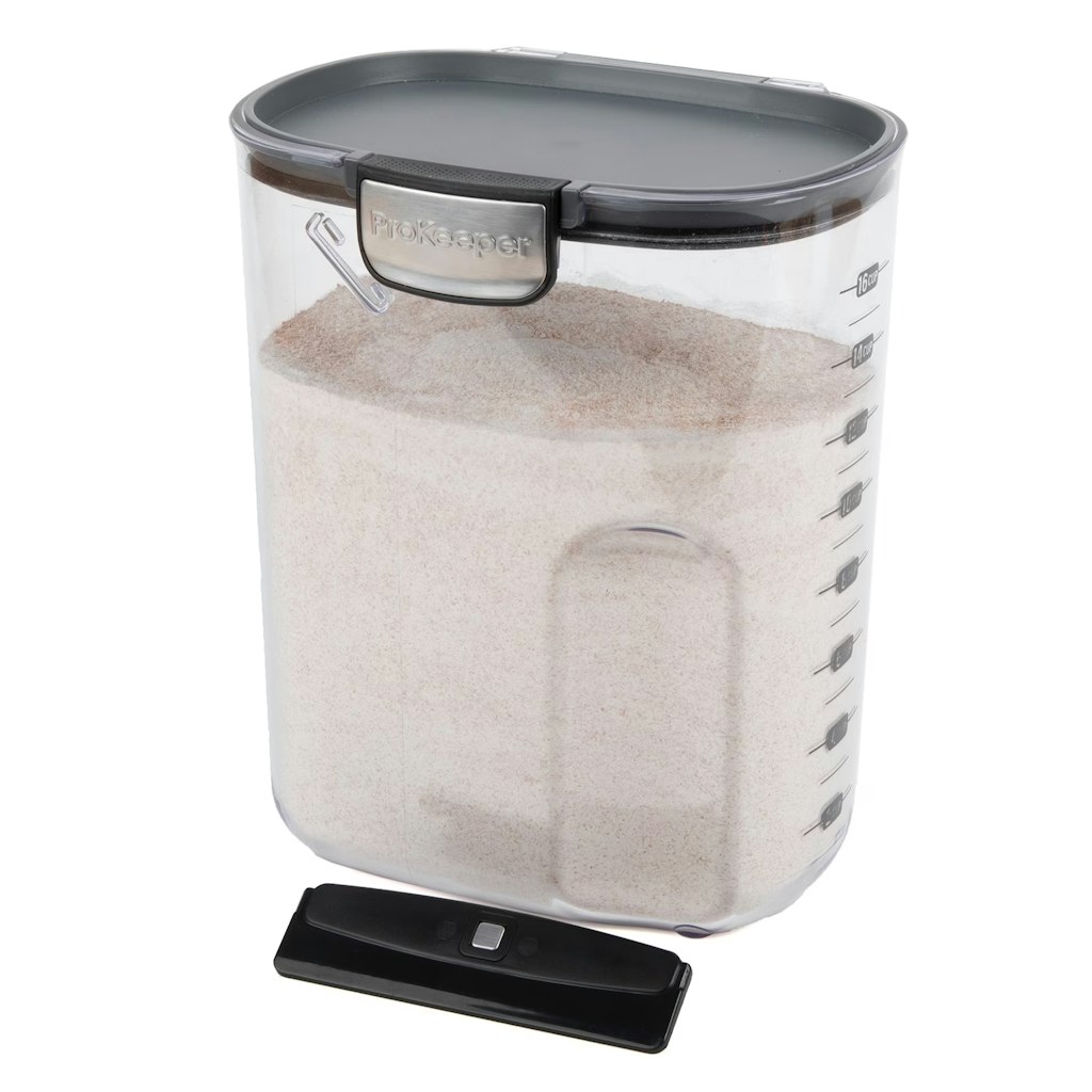 Flour ProKeeper+ 5-lb. Airtight Flour Storage Container: $15 Flour ProKeeper+ 5-lb. Airtight Flour Storage Container: $15