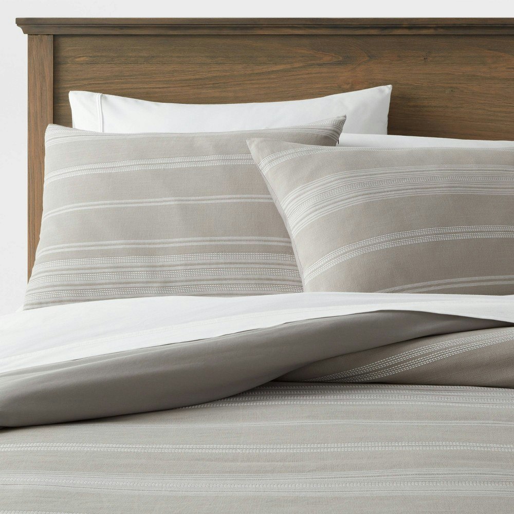 Threshold King Cotton Woven Stripe Duvet Cover & Sham Set: $55.30